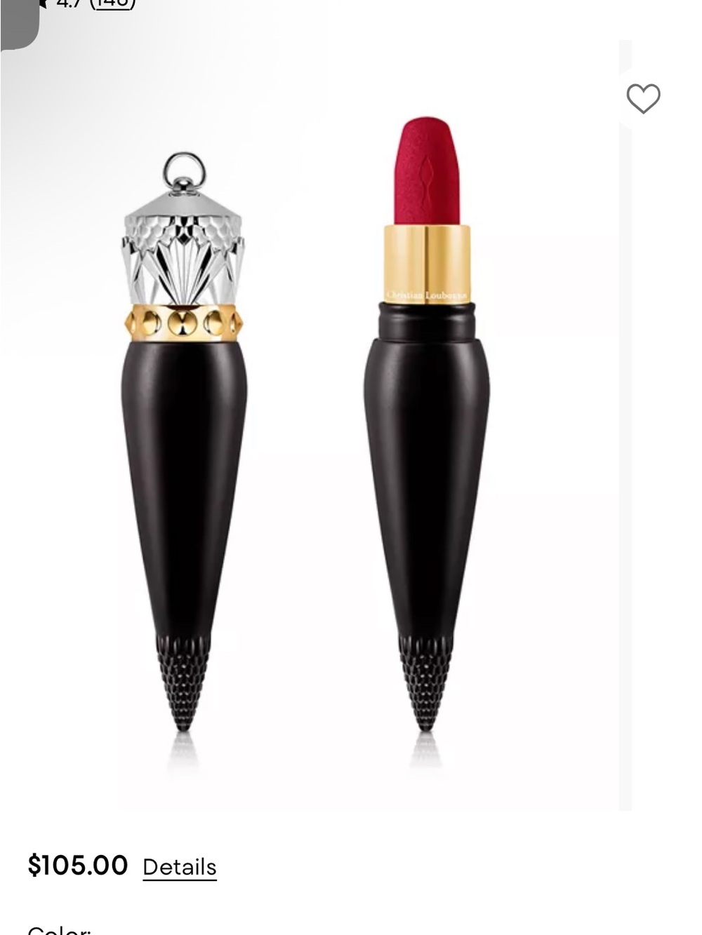 Christian Louboutin red lipstick new comes as is no box no tag